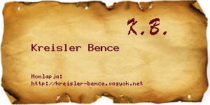 Kreisler Bence névjegykártya